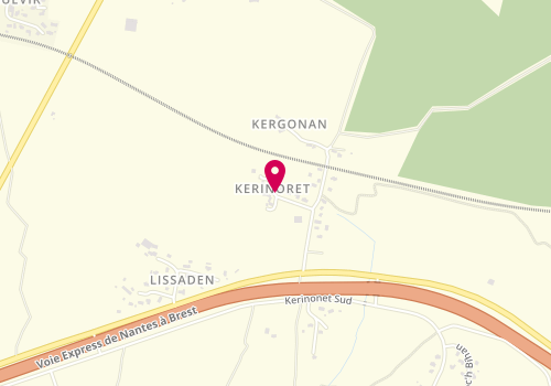 Plan de Creperie de la Ferme de Kergonan, Nord
11 Kerinoret, 56400 Pluneret