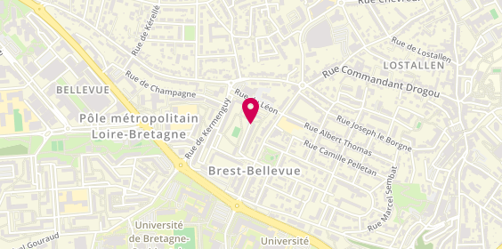 Plan de Brest m'Aime Crepes, Kerbernier 11 Rue Penthièvre, 29200 Brest