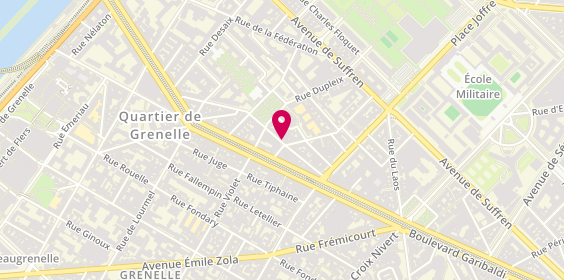 Plan de La Blanche Hermine, 5 Rue de Pondichéry, 75015 Paris