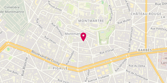 Plan de Rozell Café, 24 Rue la Vieuville, 75018 Paris