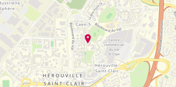 Plan de Le Central, Quartier Val, 14200 Hérouville-Saint-Clair
