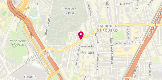 Plan de Lille Aux Crêpes, 100 Rue du Faubourg de Roubaix, 59800 Lille